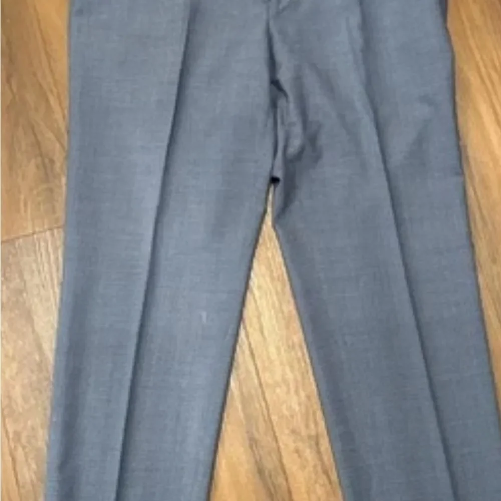 CANALI Size 34 Grey & Navy Plaid Wool Single Breasted Suit